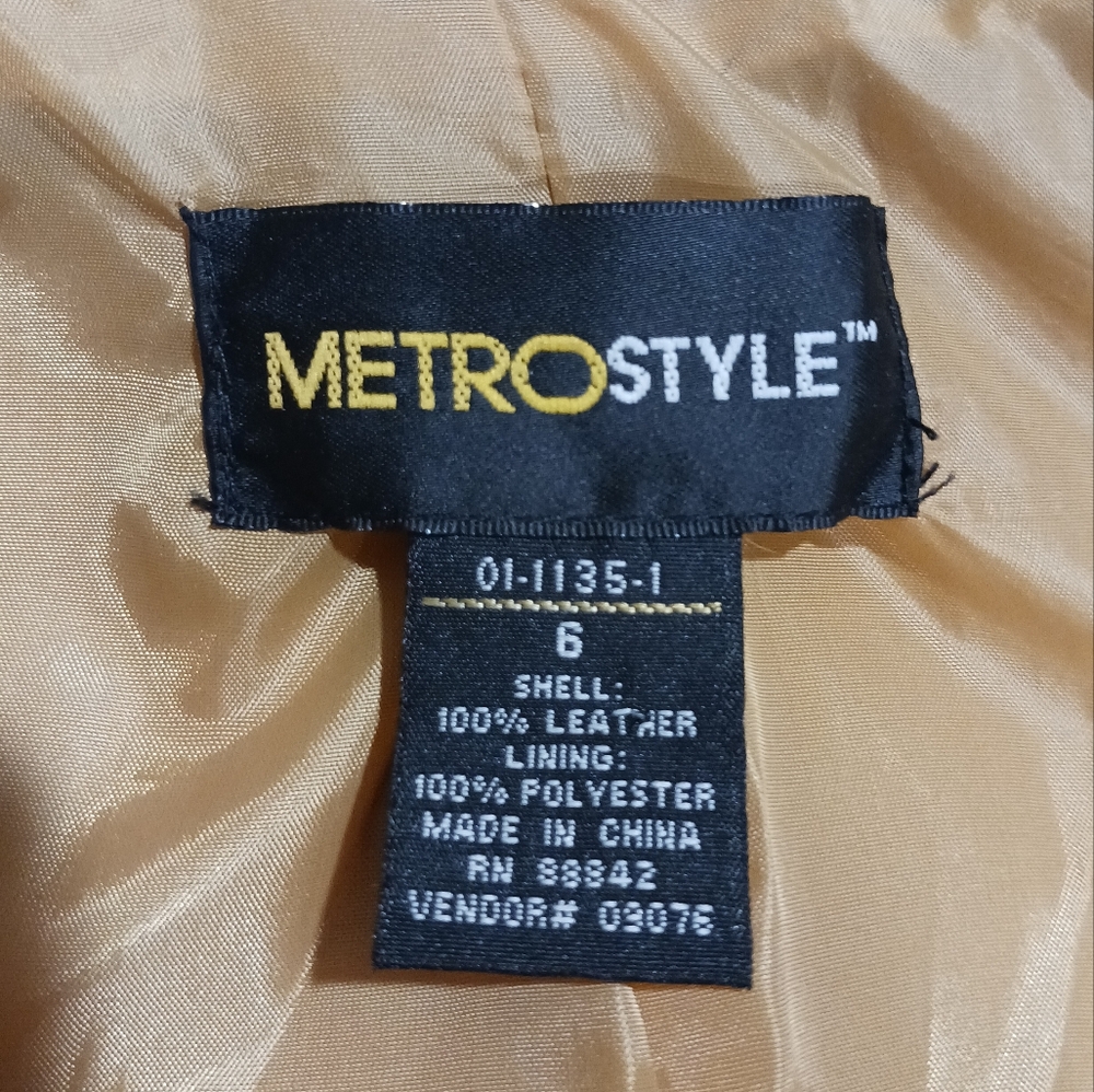 Metrostyle Gold Metallic Leather Jacket - Picture 10 of 13